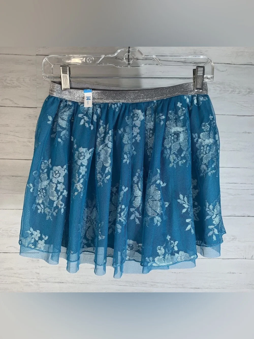 Justice Girls Metallic Lace Skorts size 14 lined